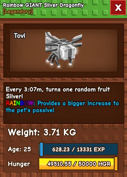 HUGE RAINBOW GIANT SILVER DRAGONFLY 60KG - 61KG — Account account
