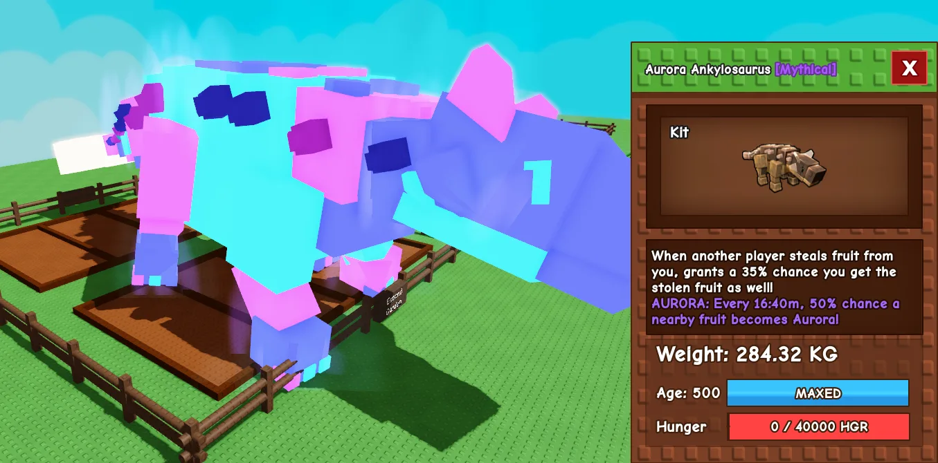 284.32kg Aurora Ankylosaurus