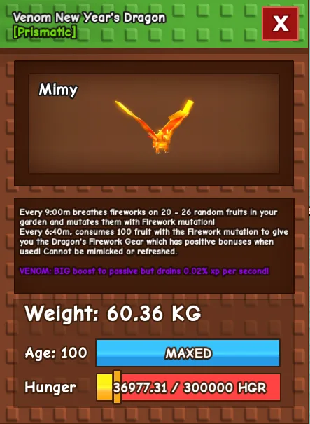 60kg Huge Venom New Year's Dragon