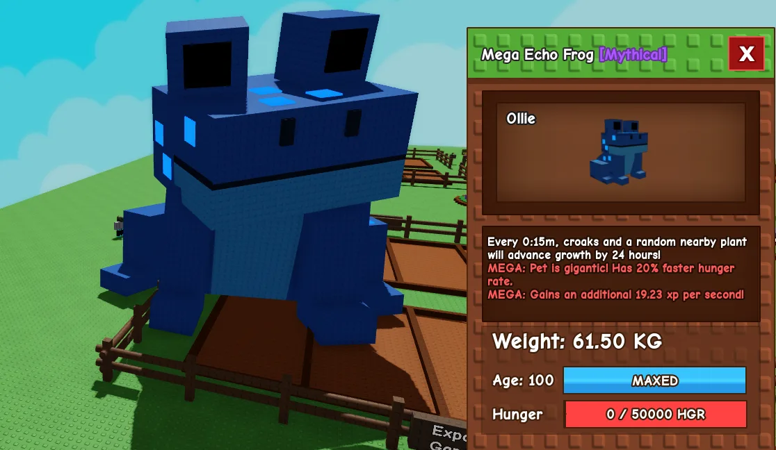 61kg+ Age 100 Mega Echo Frog