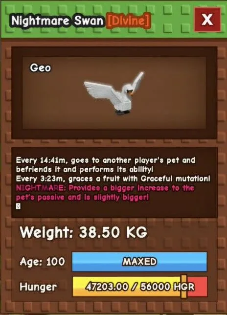 Nightmare Swan Maxed — Account account