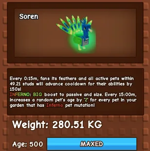 Grow a Garden - Inferno Peacock