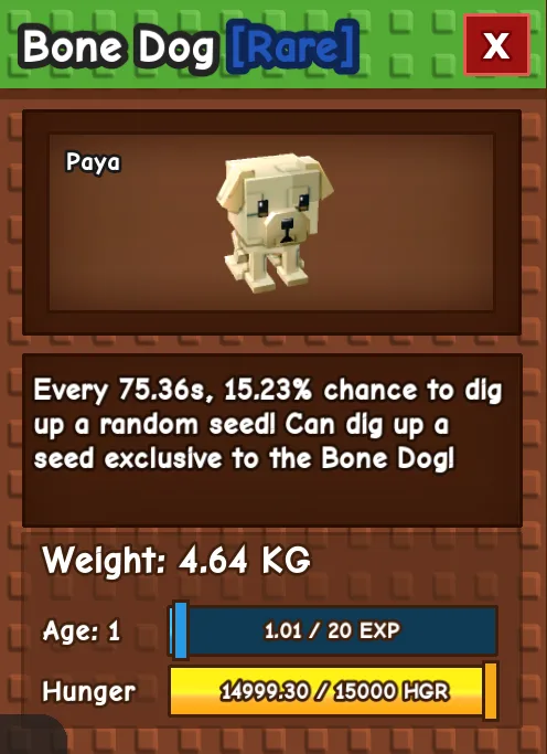 SEMI HUGE BONE DOG AGE 1 4.64KG GAG PET INSTANT DELIVERY