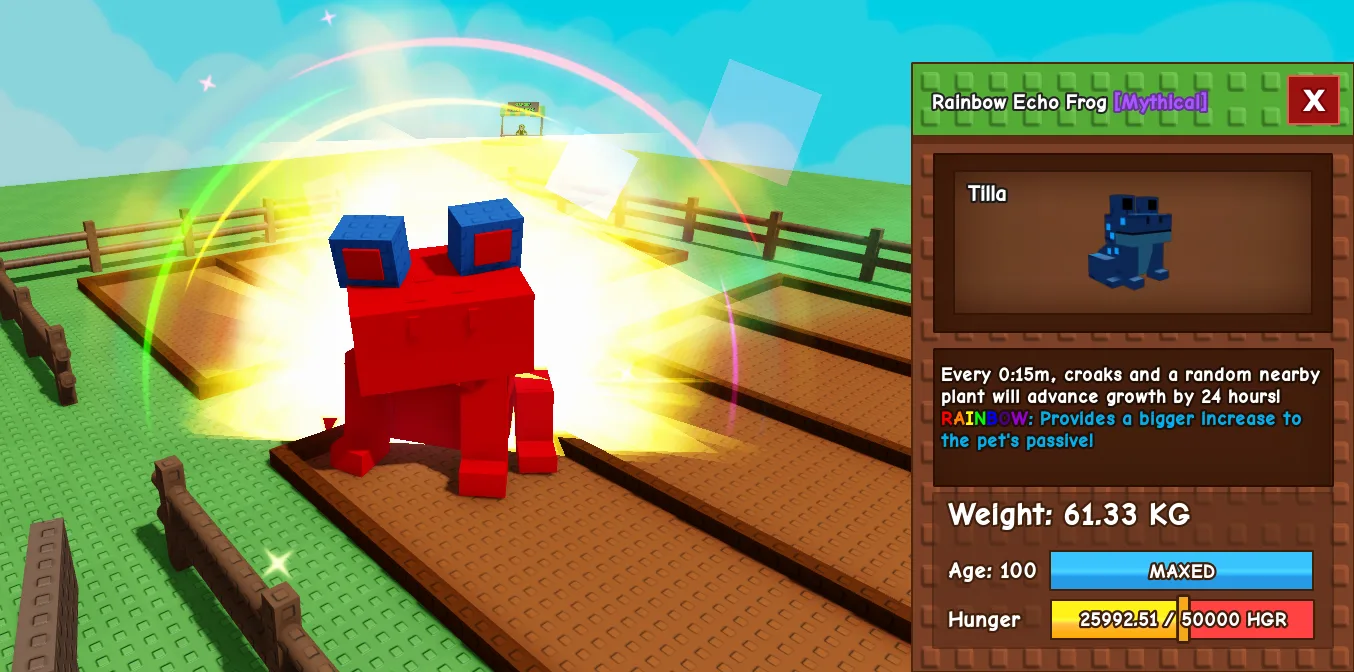 60kg+ Age 100 Rainbow Echo Frog