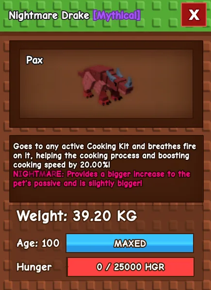 CHEAP 39kg Nightmare Drake! Speeds cooking by 20.00 !! Fast Delivery — Account account