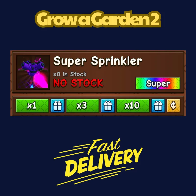 x1 Super Sprinkler 399Robux Grow a Garden 2 FastDeli FASTEST & CHEAPEST — Account account