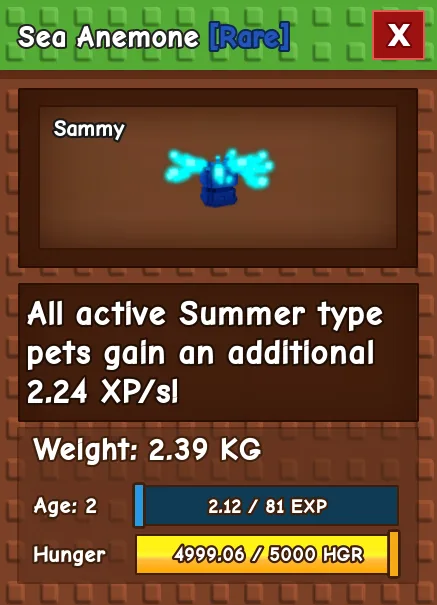 Sea Anemone RARE Age 2 2.39KG