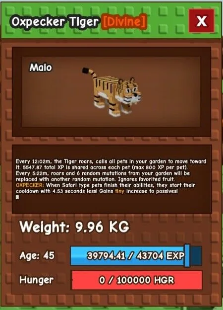 OXPECKER TIGER...! — Account account