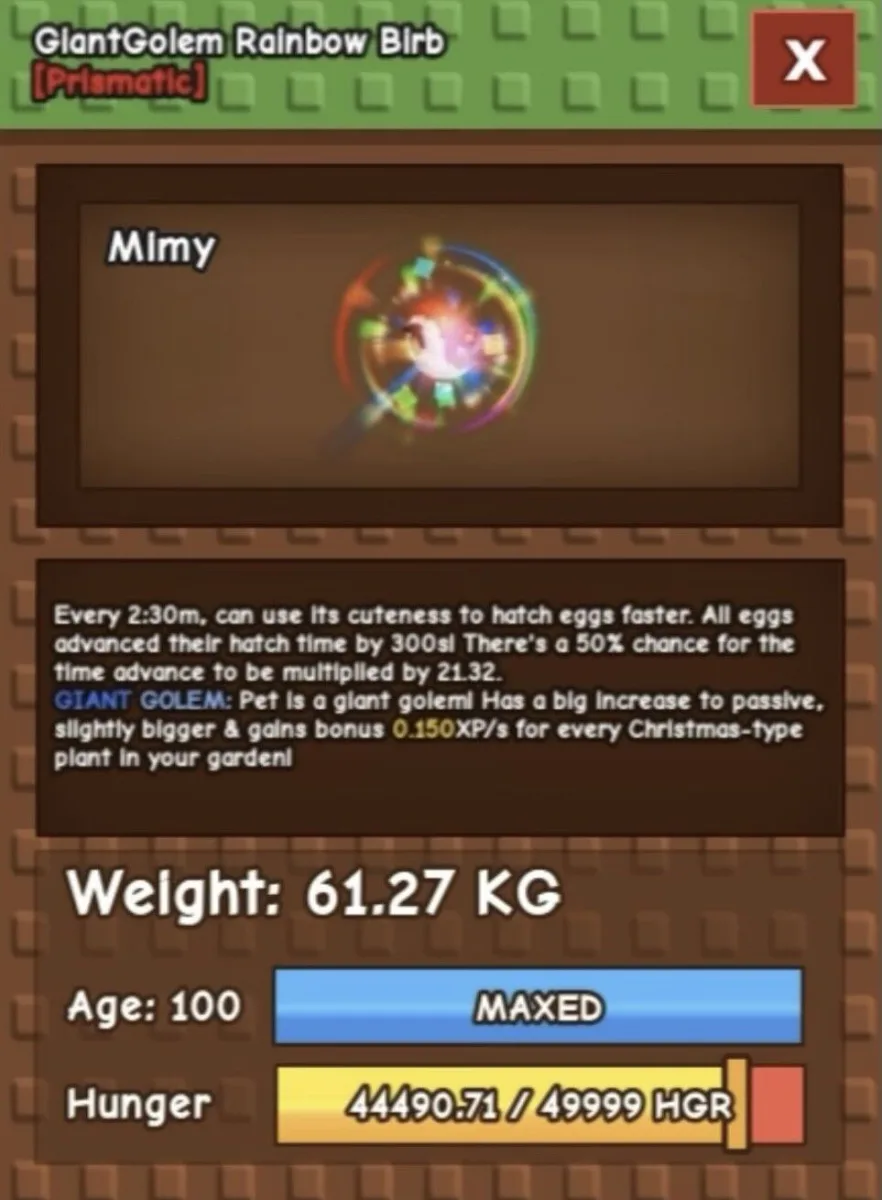 Rainbow Hatch Birb / Rainbow Hatched Birb / Rbh Birb (random kgs) (DEPENDS ON STOCK) CHEAPEST AND INSTANT DELIVERY