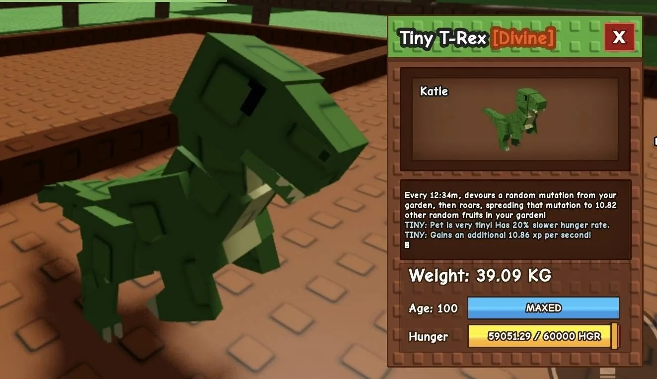 Huge TINY T-Rex - 39.09 KG (Age 100)