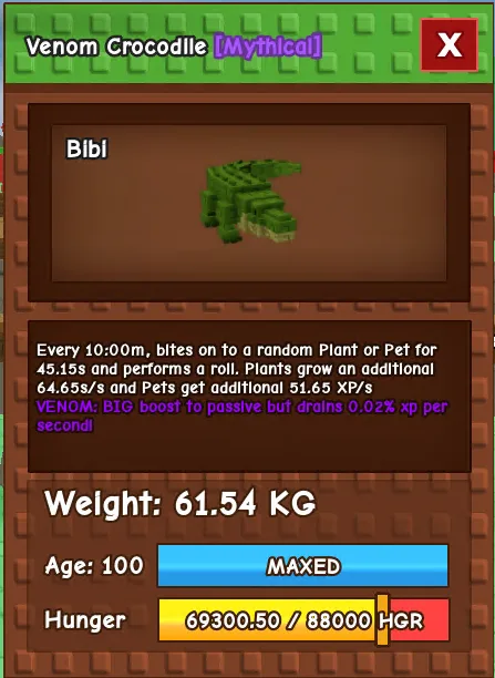 280+ KG VENOM CROCODILE LVL 500! HUGE
