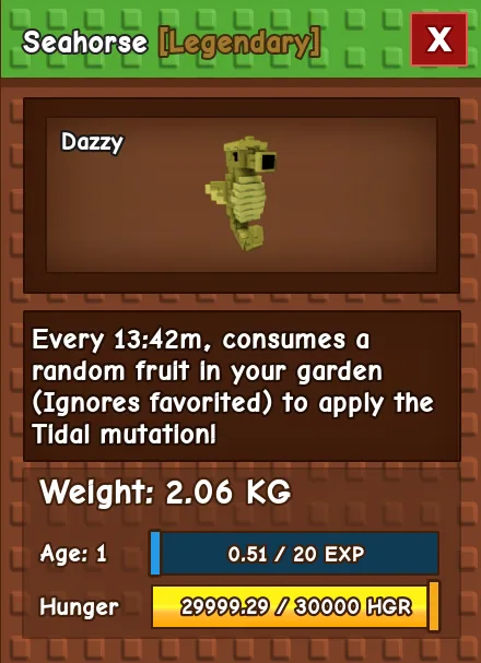 Seahorse LEGENDARY Age 1 2.06KG