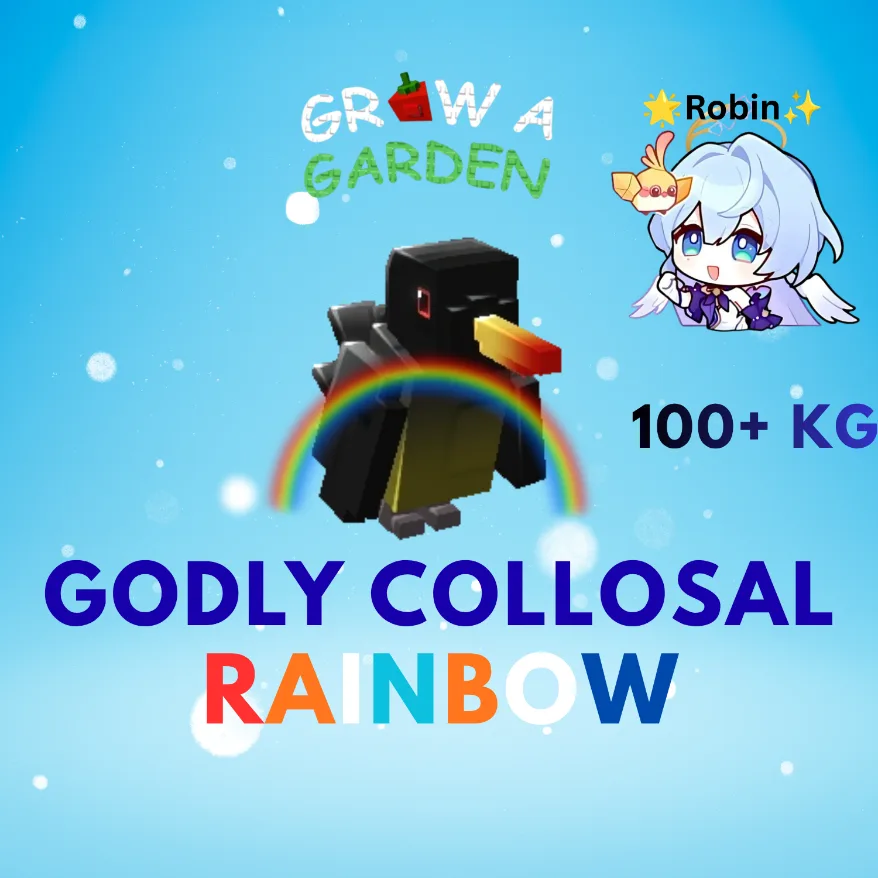 GODLY Collosal Rainbow Oxpecker - 100+KG - Rainbow Mutation - Grow a Garden