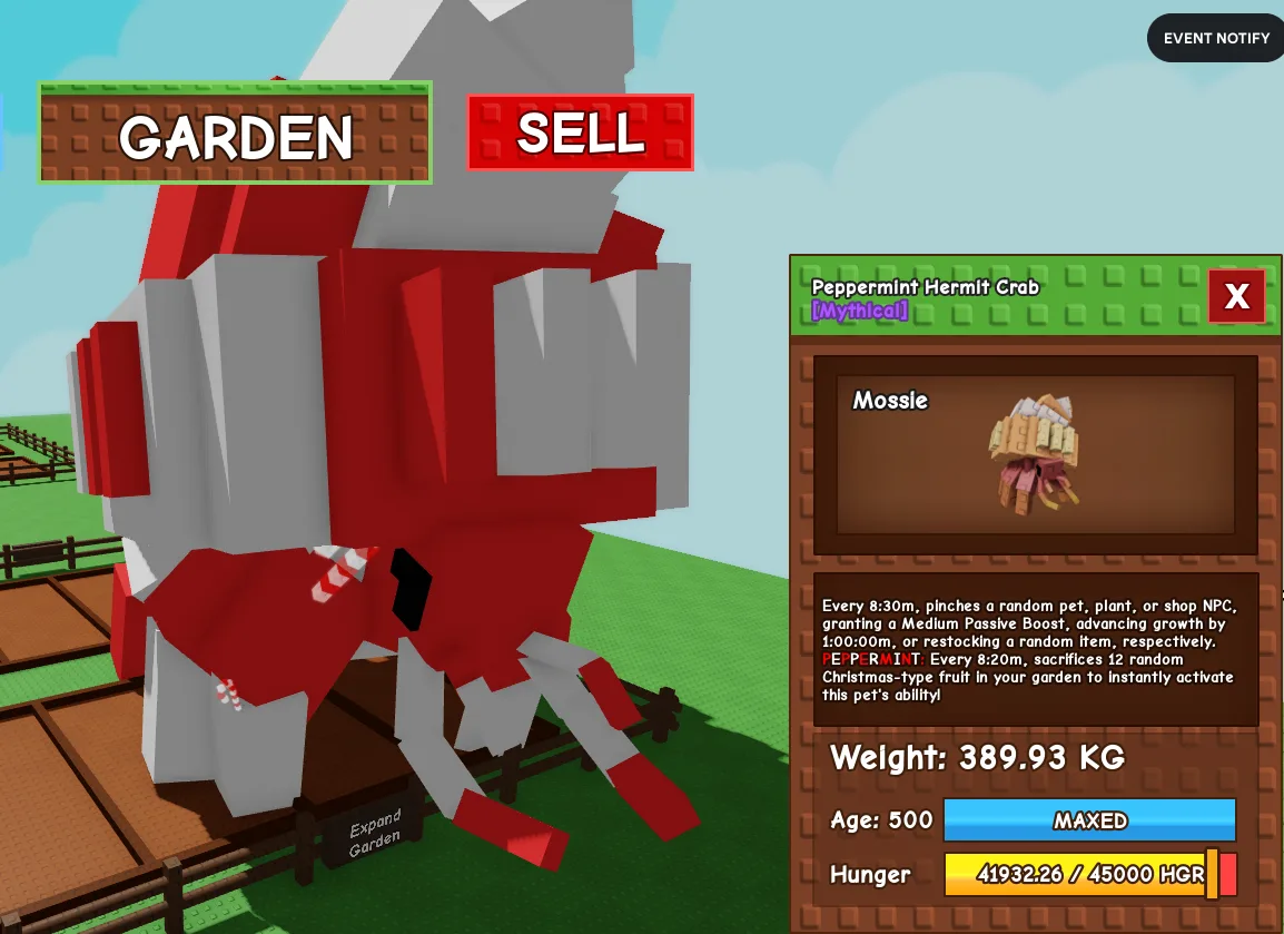 389.93kg Titanic Peppermint Hermit Crab