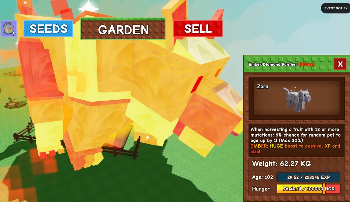 61kg+ Age 100 Ember Diamond Panther