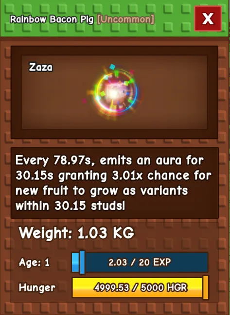 RBH BACON PIG (Rainbow hatched)