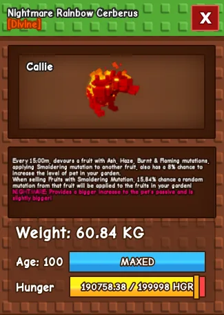 60kg Nightmare Rainbow Cerberus — Account account