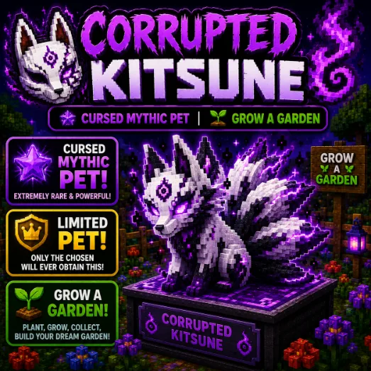 Corrupted Kitsune Cursed Mythic Pet Grow a Garden — Account account