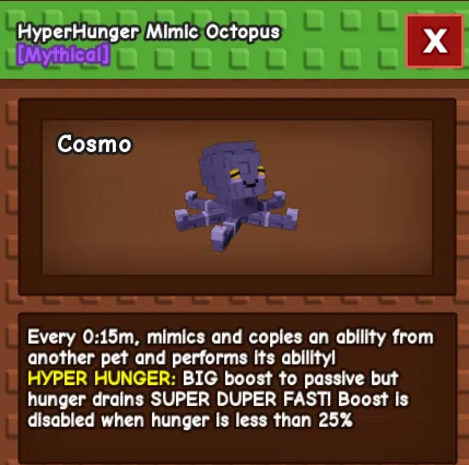 Super Epic 15s Mimic Octopus / Hyperhunger (no need toy its already 15 seconds max passive ability) cheapest — Account account