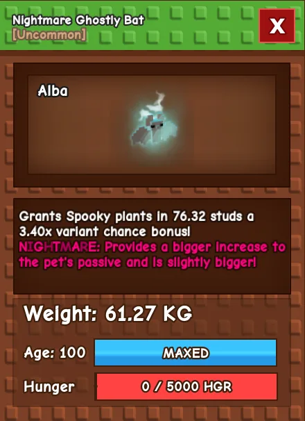 GHOSTLY BAT 61 KG NIGHTMARE MUTATION