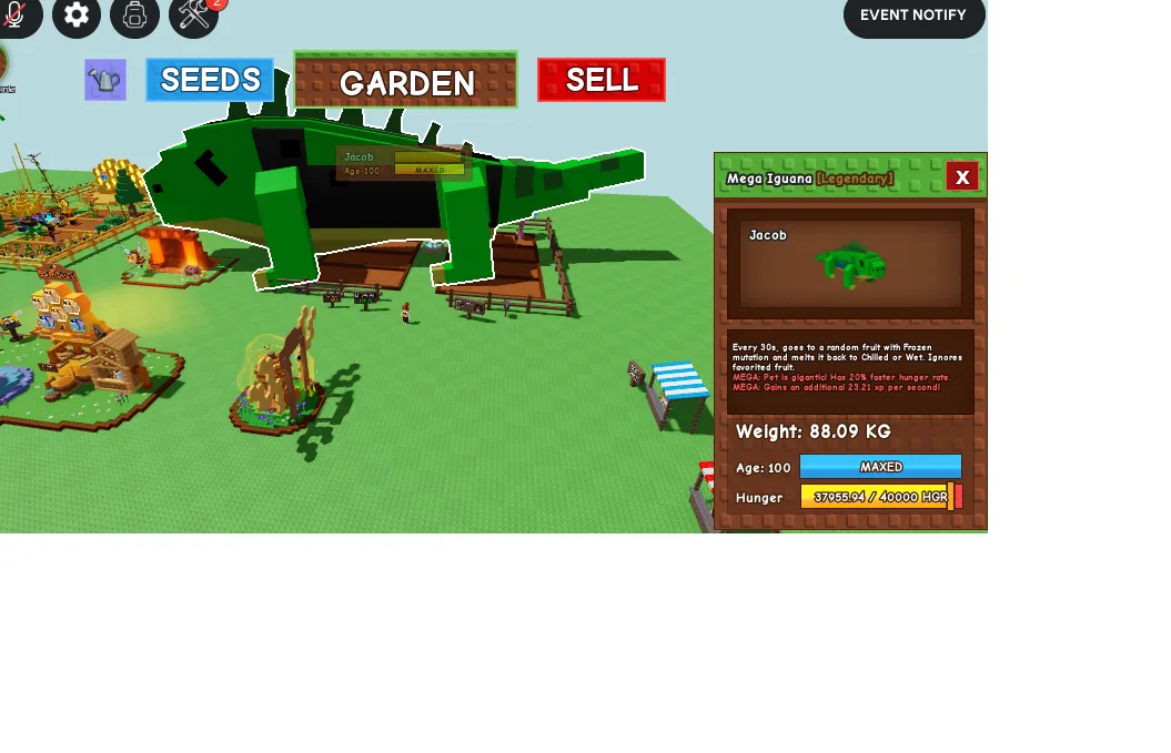 TITANIC HUGE GIANT MEGA IGUANA (MEGA MUTATION) 88.09KG 100AGE // CLEAN // CHEAP // RUSH // RARE — Account account