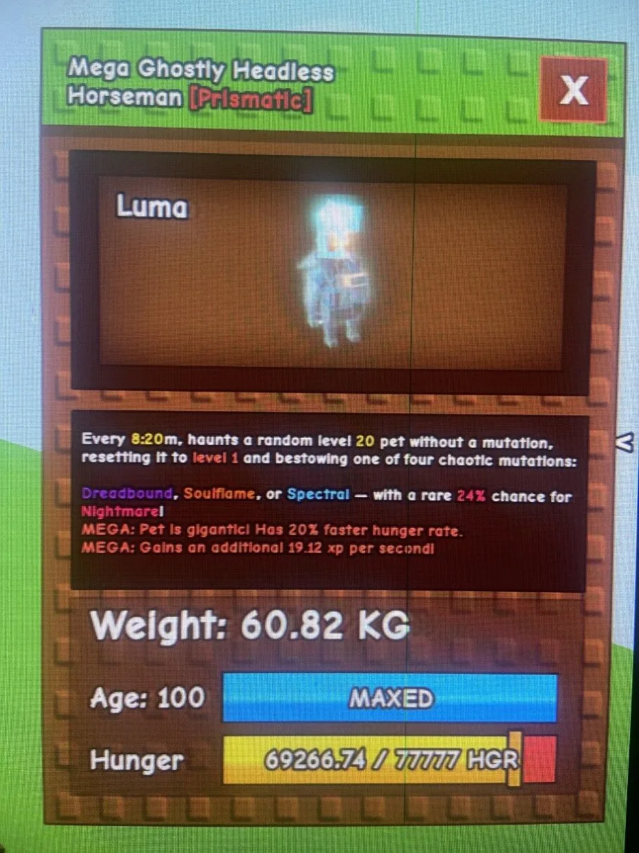Ghostly Horseman : Kg 60.82 // Age 100 // glimmering — Account account