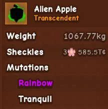 Alien Apple 3 Quadrillion Grow A Garden