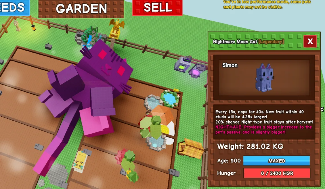 280kg+ Nightmare Moon Cat super handsome // Legendary Night Fruit Pet // Ready To Use