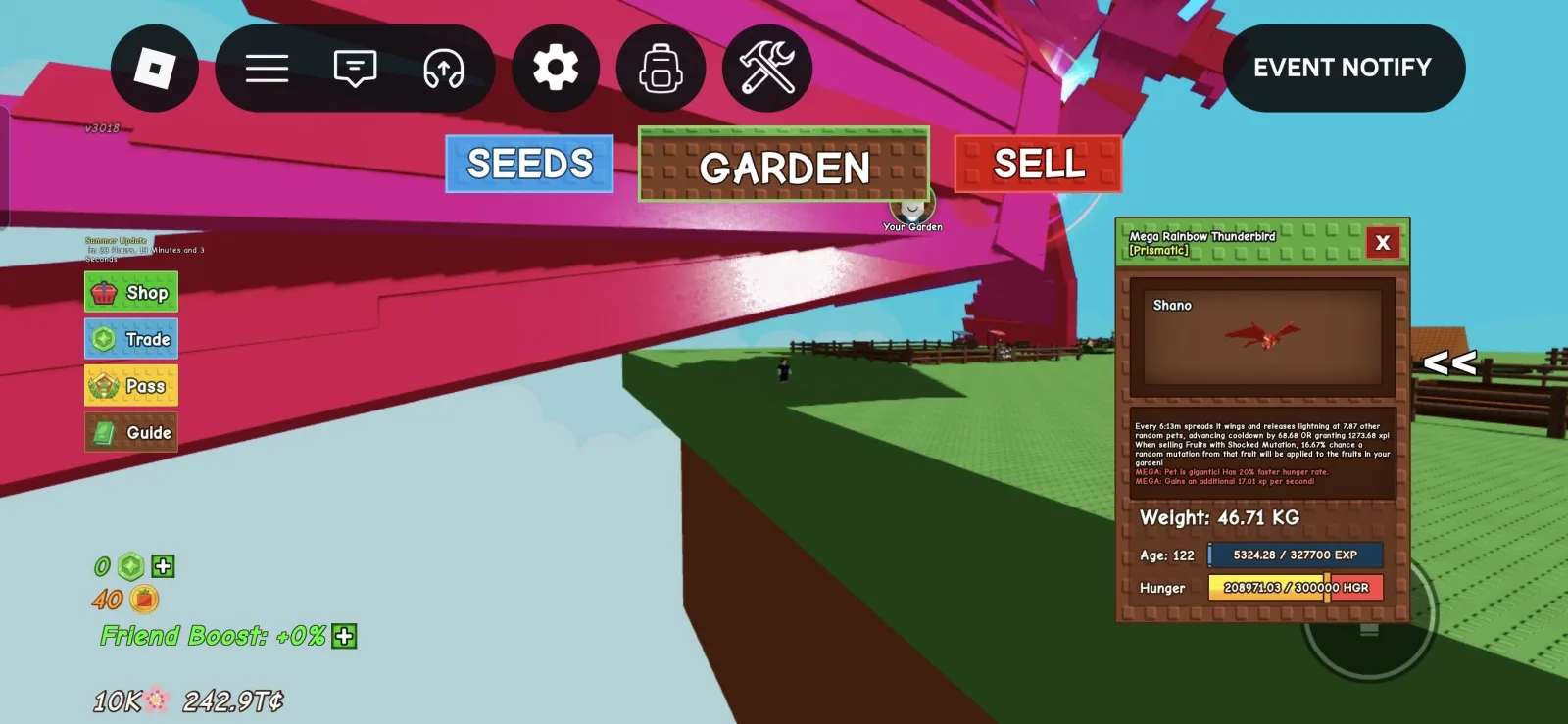 Huge MEGA Rainbow Tunderbird - 46.71 KG (Age 122)
