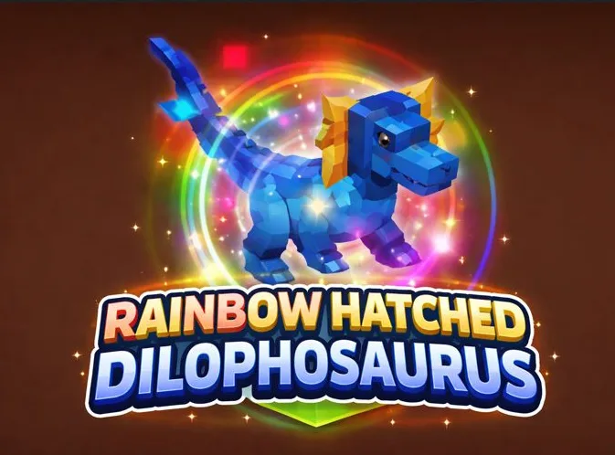 Huge Nightmare Rainbow Hatched Dilophosaurus 60Kg+ Age 100 Nightmare Rainbow Huge Dilophosaurus / Grow A Garden