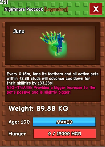 15s Titanic Nightmare Peacock 89.88KG INSTANT DELIVERY — Account account