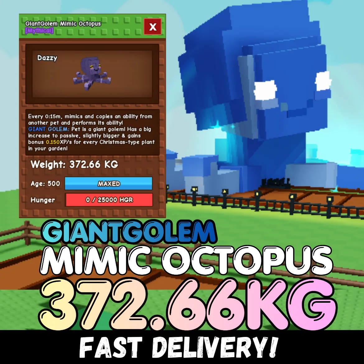 GIANTGOLEM Titanic Mimic Octopus 372.66KG Age 500 INSTANT DELIVERY