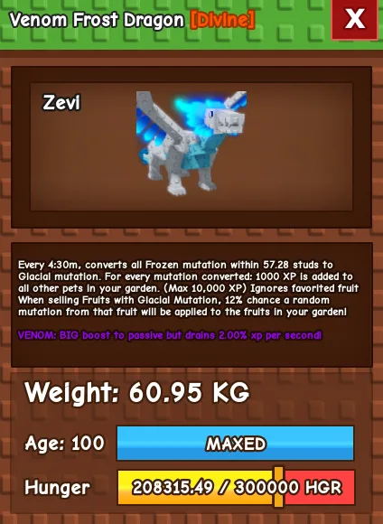 60KG - 61KG FROST DRAGON NIGHTMARE / EVERCHANTED / VENOM! — Account account