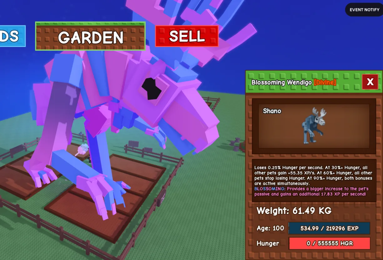 61.49kg Age 100 Blossoming Wendigo