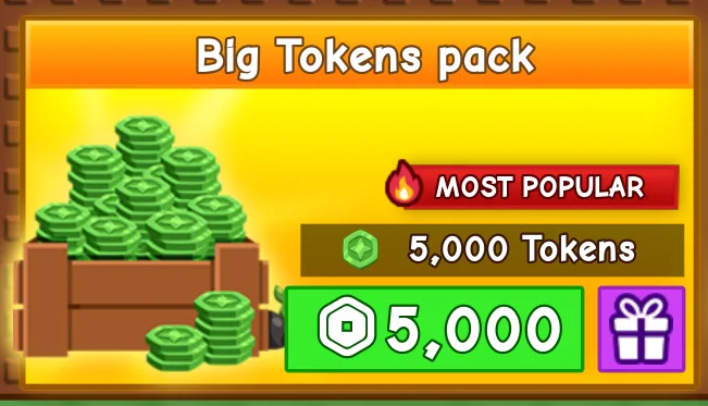 Grow A Garden - Big Tokens pack +5000 Tokens 5000R — Account account