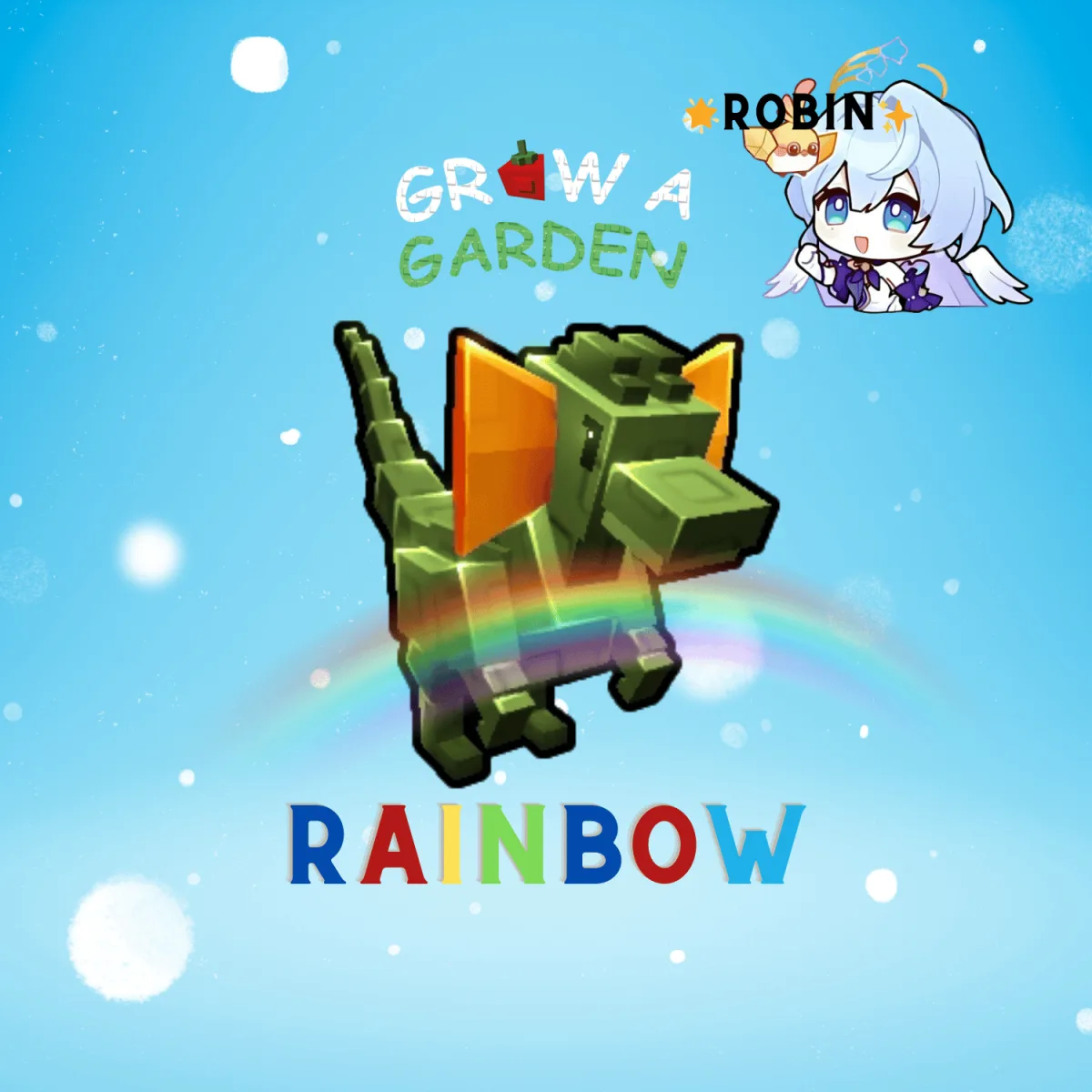 Rainbow Dilophosaurus - Dilo - Grow a Garden - Not RBH — Account account