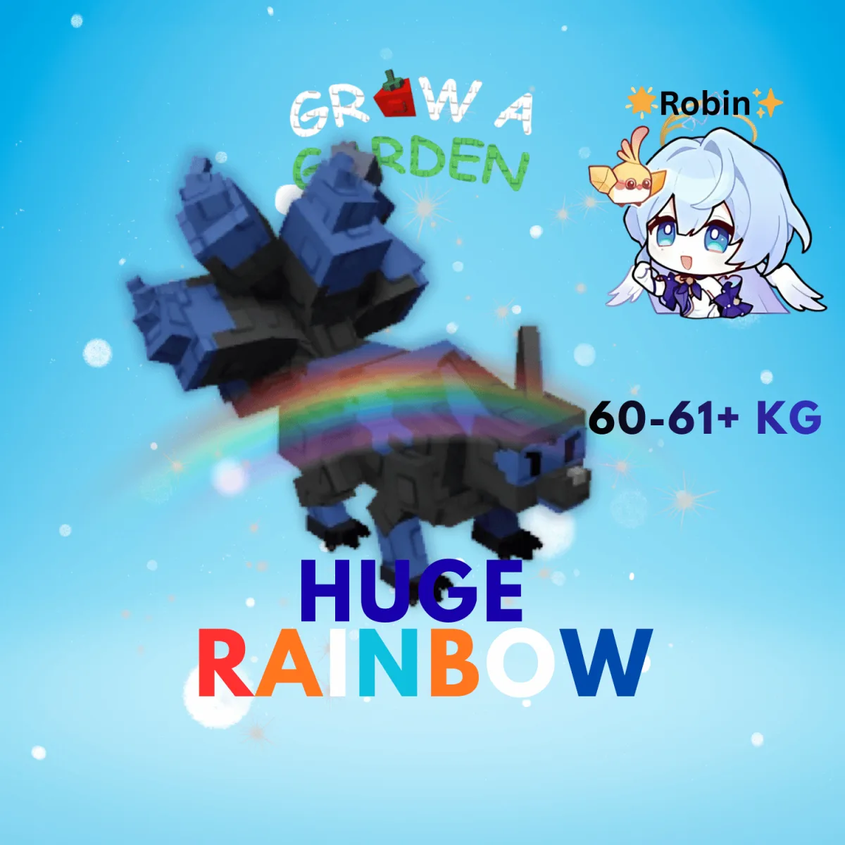 HUGE Rainbow Corrupted Kitsune - 60-61+KG - Regular Corrupted Kitsune - Grow a Garden — Account account
