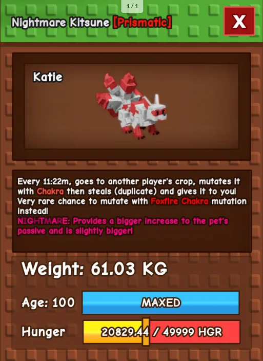 HUGE KITSUNE NM / VENOM / EVER 60KG-61KG AGE 100