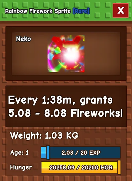 Rainbow Hatched Firework Sprite — Account account