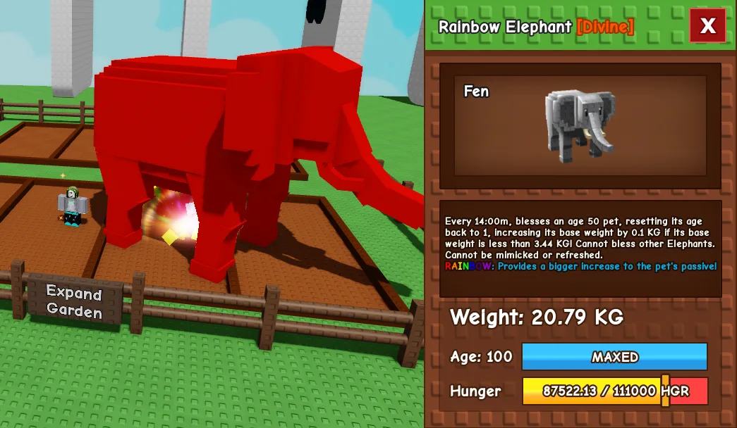 20.79kg Rainbow Elephant Aura Farming not RBH — Account account