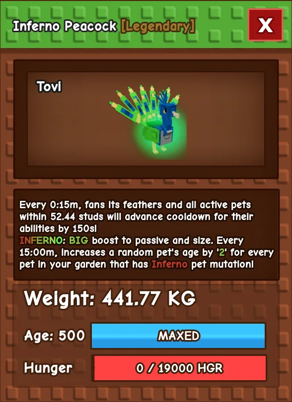 441KG+ Inferno Peacock // Super Handsome // Trending Mutation