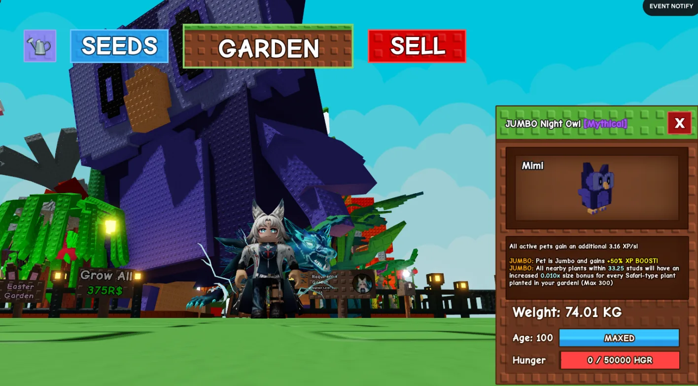 TITANIC HUGE GIANT JUMBO NIGHT OWL (JUMBO MUTATION) 74.01KG 100AGE // CLEAN // CHEAP // RUSH // RARE — Account account