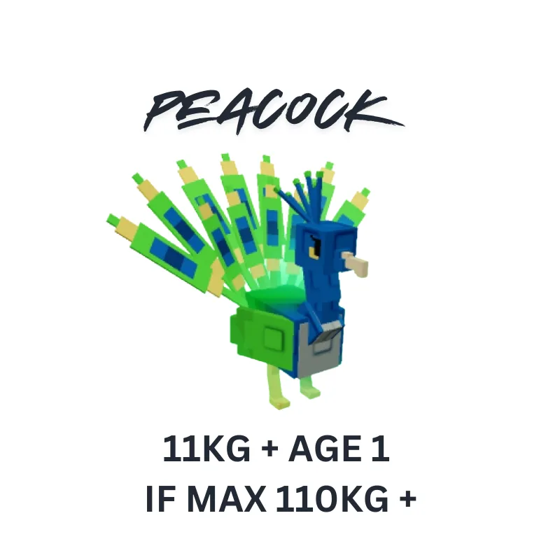 COLLOSAL PEACOCK 11KG + AGE 1 IF MAX 110KG + GROW A GARDEN — Account account