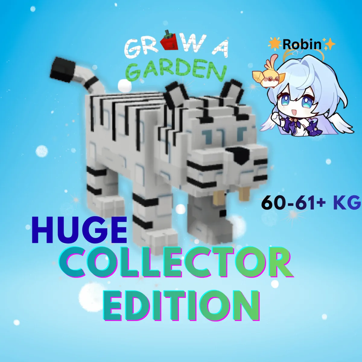 HUGE White Tiger - Collector Edition - Divine Pet Super Rare - 60-61+KG - Grow a Garden — Account account