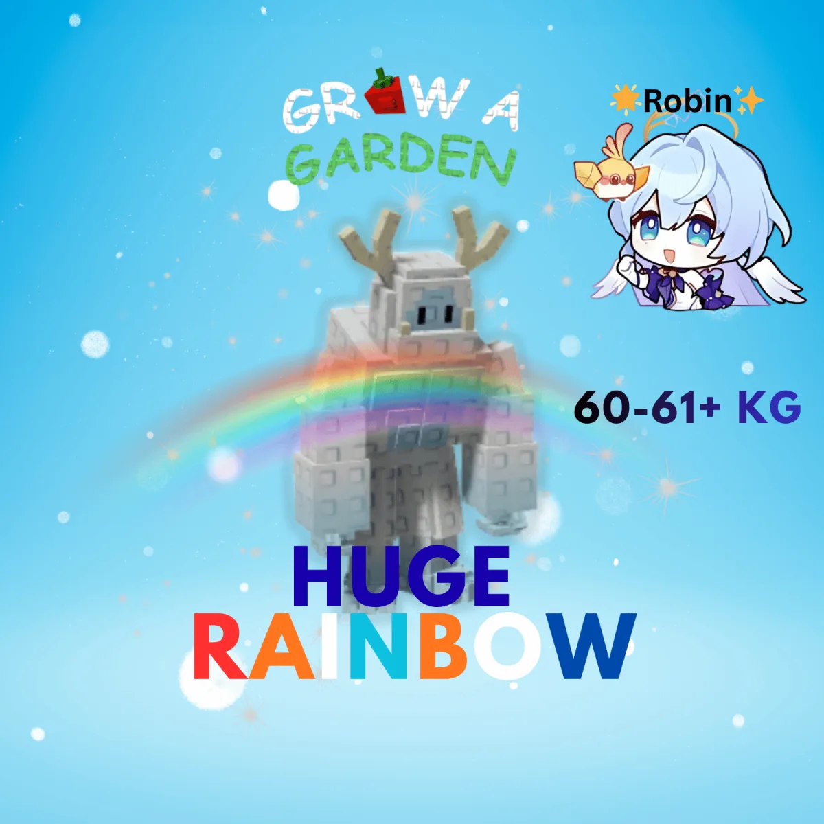 HUGE Rainbow Yeti - 60-61+KG - Grow a Garden — Account account