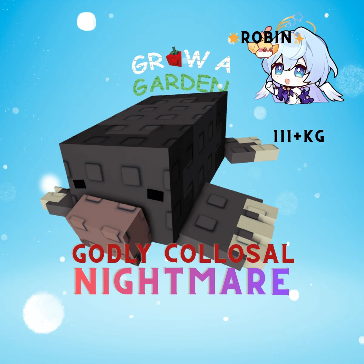 Godly Nightmare Mole Collosal - 111+ KG - Grow a Garden — Account account