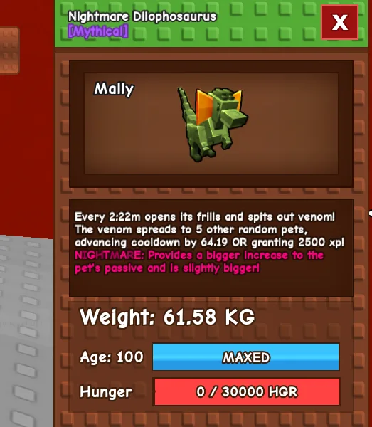 Hug Nightmare Dilophosaurus 61.58kg