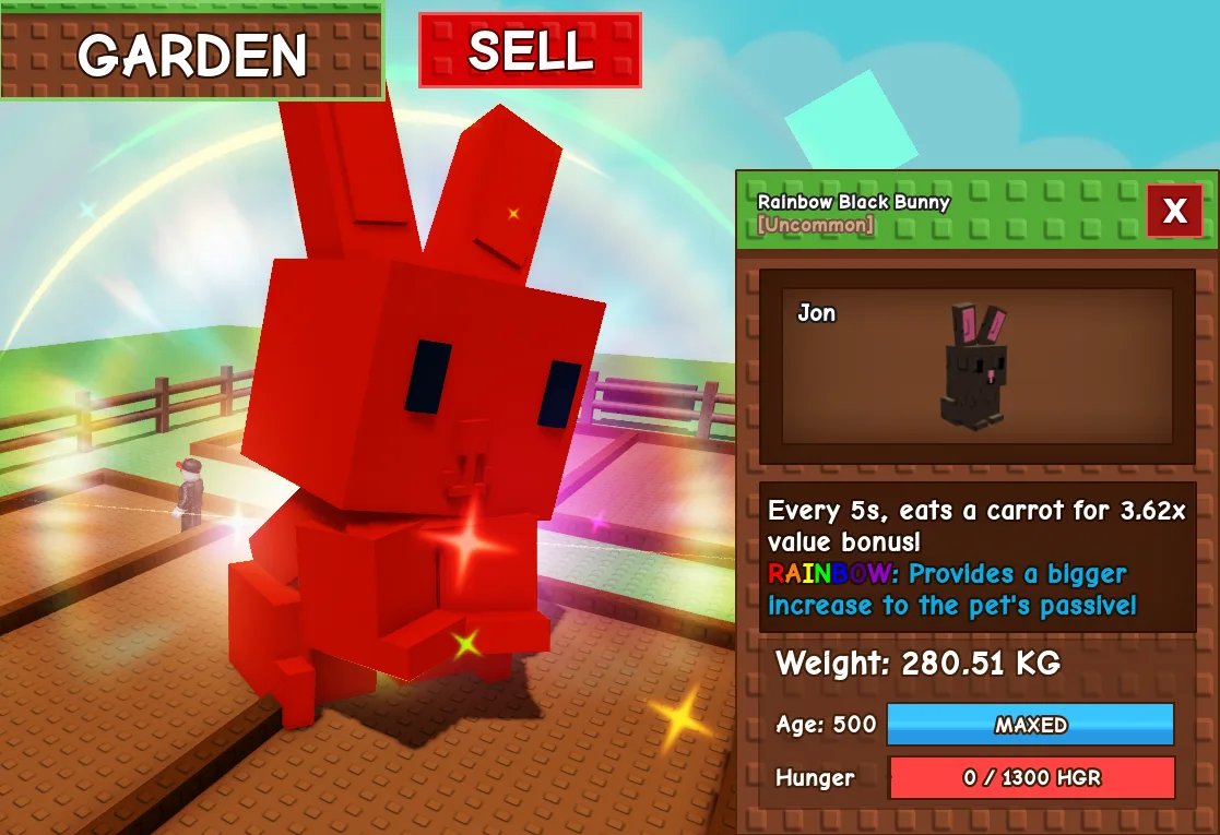 280.51kg Rainbow Black Bunny