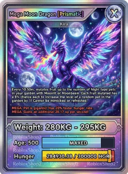 280KG 295KG MEGA GIGANTIC MOON DRAGON I MAX 500 AGE l READY TO USE - 10:50 MIN MAX CD - NO TOY