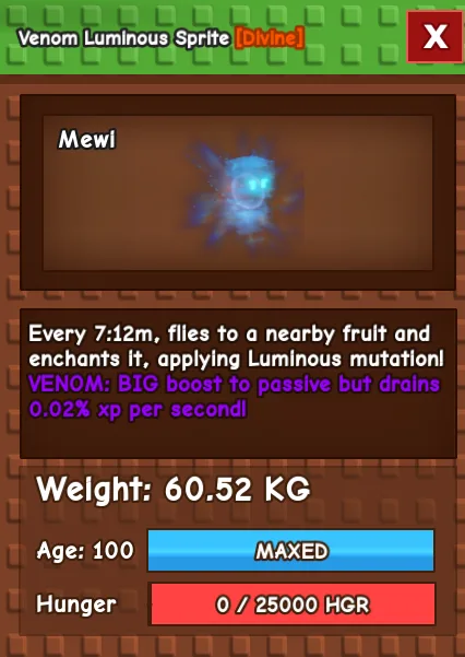60kg HUGE VENOM LUMIOUS SPRITE super handsome